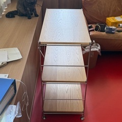 無印良品 ステンレスユニットシェルフ・オーク材棚セット・ワイド・小 （幅86×奥行41×高さ83 cm）の画像