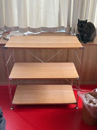 無印良品 ステンレスユニットシェルフ・オーク材棚セット・ワイド・小 （幅86×奥行41×高さ83 cm）