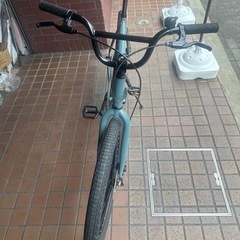 ★美品★26インチ　BMX風　シングルギア　前後ディスクブレーキ　カントリーブルーの画像