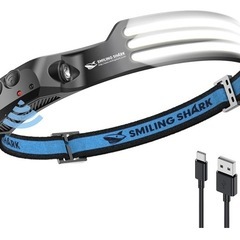 Smiling Shark 充電式 LED ヘッドライト