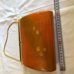 オレンジの和装用バッグと草履セット現金受渡・着払い可能の画像