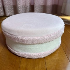 マカロン型クッション ピンクとホワイト 円形　 直径30×高さ1...