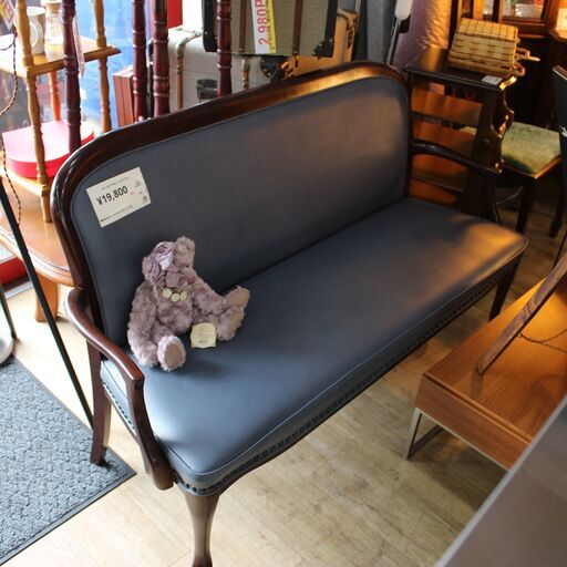 【川崎市宮前区リサイクルオフ】オールドマルニ　2Pソファ　ブルー系