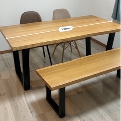 【セット】テーブル　ベンチ　イスの画像