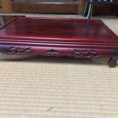 高級花台 花台　紫檀　盆栽　松彫　透かし彫りの画像