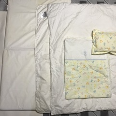 <0円>受渡7/5まで　Aprica 防ダニベビー布団セット　おまけ付きの画像