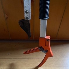 美品　おまけ付き ムサシ 高枝切鋏　高枝切り バサミ 【ポールスリム】 3段式 4mロングアンビル刃 380−2110 ノコギリ付  2本セットの画像