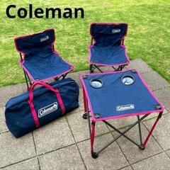【新品】Coleman　コンパクトチェアテーブルセット ネイビー