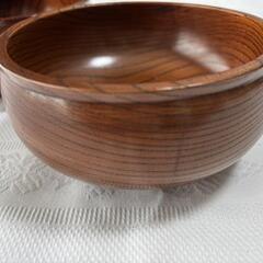 【新品美品未使用】天然木製のお椀2個セットの画像