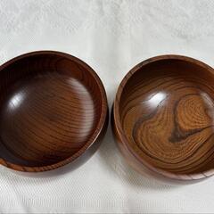 【新品美品未使用】天然木製のお椀2個セット
