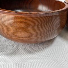 【新品美品未使用】天然木製のお椀2個セットの画像