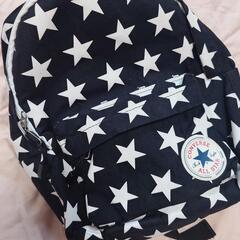 CONVERSE コンバース キッズ ブラック 星柄リュック 収納 ポケットの画像