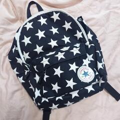 CONVERSE コンバース キッズ ブラック 星柄リュック 収納 ポケットの画像