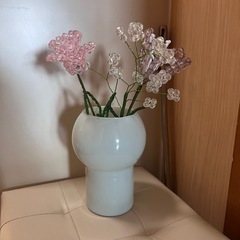 花瓶　ビーズフラワー　ニットフラワー　　　の画像