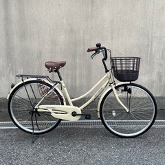 【整備済み・良品】26インチ変速なしベージュの自転車