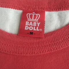 中古　前切替ロンＴ　M　白×赤　ベビードールBABYDOLLベビドの画像