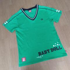 VネックＴシャツ　緑　S　ベビードールBABYDOLLベビドの画像