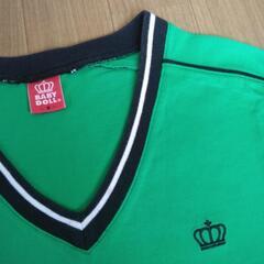 VネックＴシャツ　緑　S　ベビードールBABYDOLLベビドの画像
