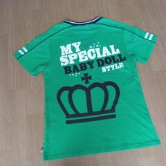 VネックＴシャツ　緑　S　ベビードールBABYDOLLベビド