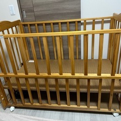 【お取引完了】
木製ベビーベッド120×70cm　カトージ　