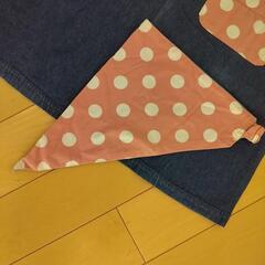 140cm エプロン&三角巾セット 女子 女児 ハンドメイドの画像