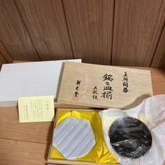 新光堂　純銅製　槌目　銘々皿揃　黒銅　菓子皿　茶托　美術銅器　取...