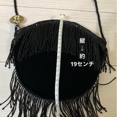パーティ用　バッグ　黒　ビーズ飾りの画像
