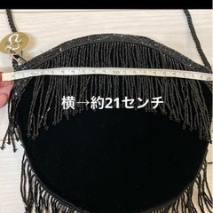 パーティ用　バッグ　黒　ビーズ飾りの画像