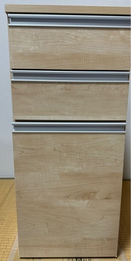 ナチュラル　ゴミ箱付きキッチンすき間収納庫