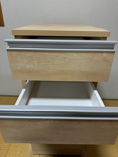 ナチュラル　ゴミ箱付きキッチンすき間収納庫