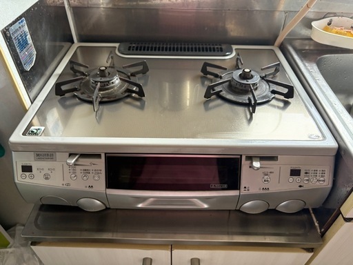 ガラストップ2口ガスコンロ（都市ガス用）