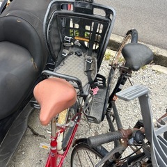 2台セット　ママチャリ　子ども乗せ　自転車　ジャンク　の画像