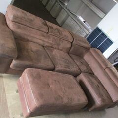 3人掛ソファ　L字タイプ　オットマン付き【引き取り限定】の画像