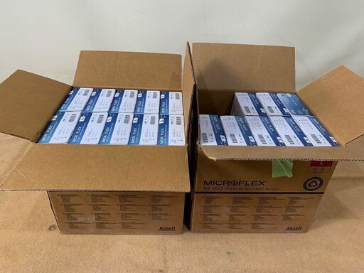 IK41 使い捨て手袋 XL 800PC：Ｌ 100PC まとめ　Ansell　耐薬品性 薄手　50PC/小箱