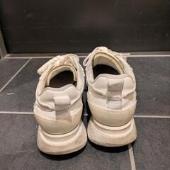 【6/7廃棄】ZARA レザースニーカー 白 EU37の画像