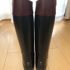 エーグル　ラバーブーツ　ブラック×ブラウン　39の画像