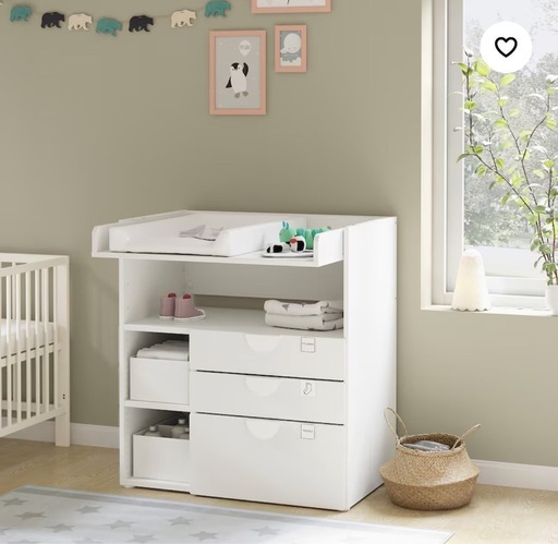 IKEA おむつ替え台/デスク, ホワイト