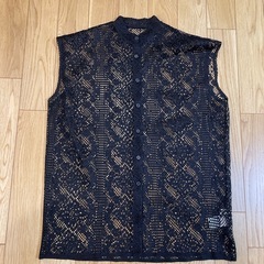 ESICA エシカ　レース ノースリーブシャツ 黒 美品　F