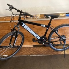 【HUMMERチェーン新品！】フロントサスペンション付き　3×6速　26インチMTB ブラックの画像