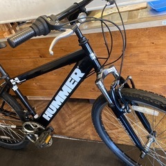 【HUMMERチェーン新品！】フロントサスペンション付き　3×6速　26インチMTB ブラックの画像