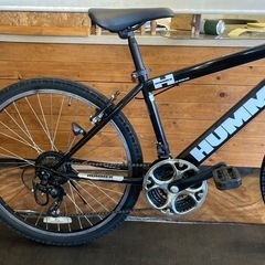 【HUMMERチェーン新品！】フロントサスペンション付き　3×6速　26インチMTB ブラックの画像