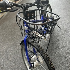 22インチ　キッズサイクル　青　6段ギアの画像