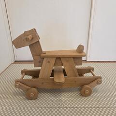 木製ロッキングホース 車輪付き