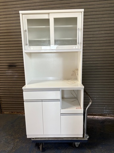 ニトリ キッチンボード レジューム　 RESUME -90TG-S-WH　 食器棚 レンジボード ホワイト