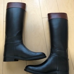 エーグル　ラバーブーツ　ブラック×ブラウン　39の画像