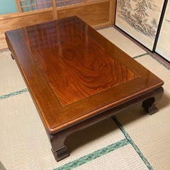 茶色の座卓の画像