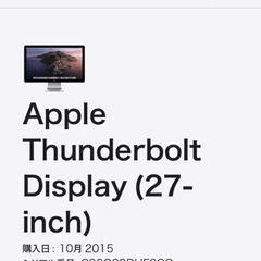 ジャンク品 Apple Thunderbolt Display 27-inchの画像