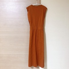 夏服  /日本製オレンジロングワンピースの画像