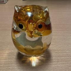 開運アイテムガラスフクロウのオブジェの画像