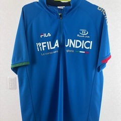 FILA 青 ジッパー付き ポロシャツ